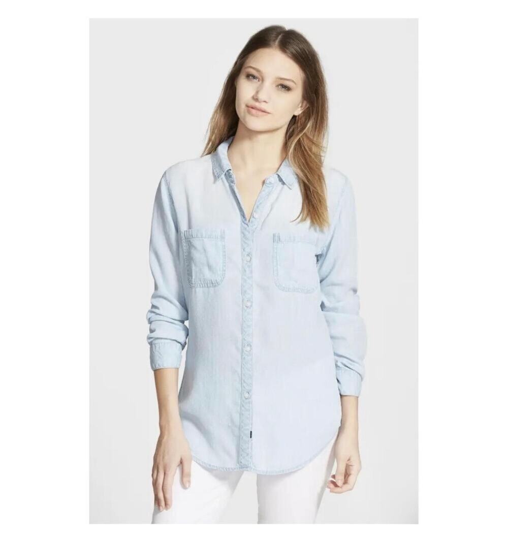 Rails Carter Button Down Shirt Light Vintage Wash